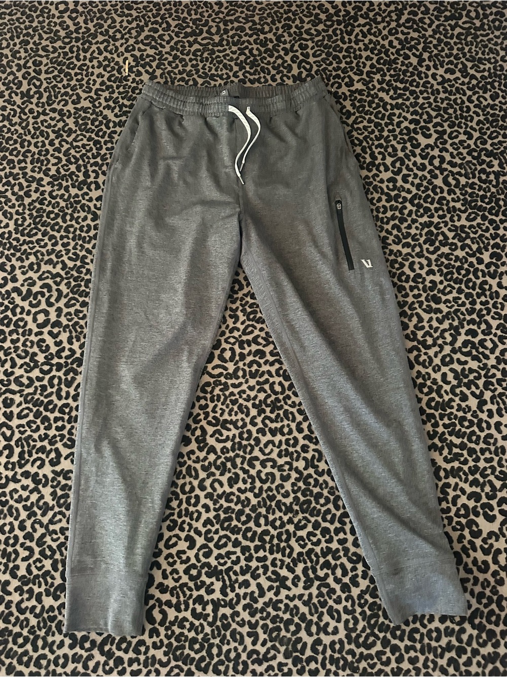 Vuori Gray Men's Drawstring Joggers with Zip Pocket